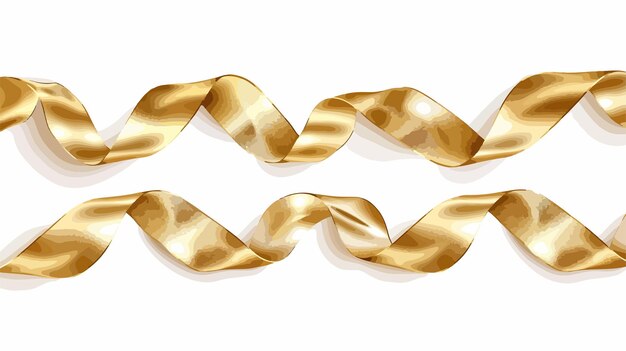 Vector luxurious golden satin ribbons on clean white background vector illustration