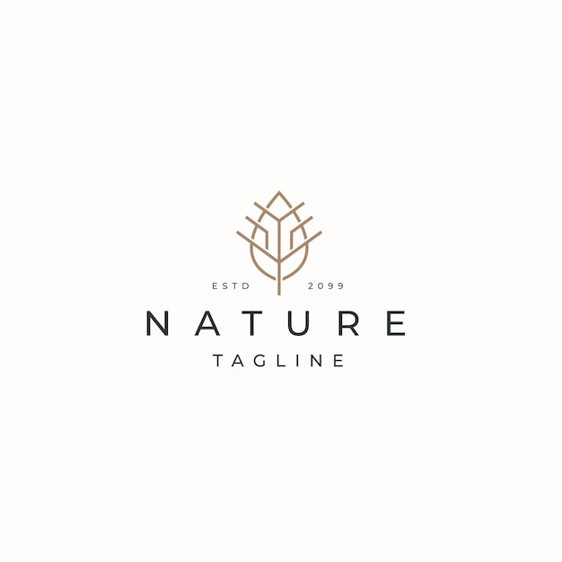 Luxurious leaf nature logo icon design template flat vector