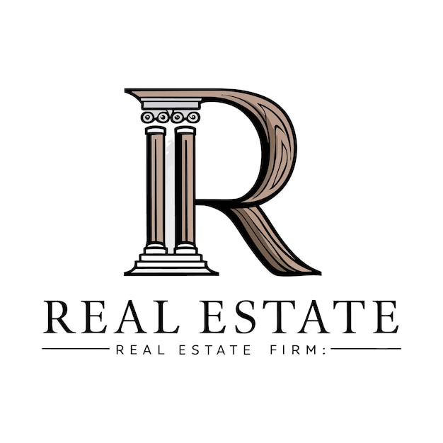 Vector luxurious letter r logo in the style of real estate