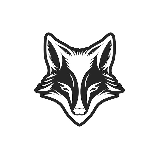 Luxurious logo of black and white fox vector for your brand