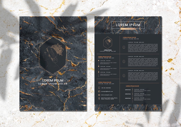 Vector luxurious marble textured cover template vector