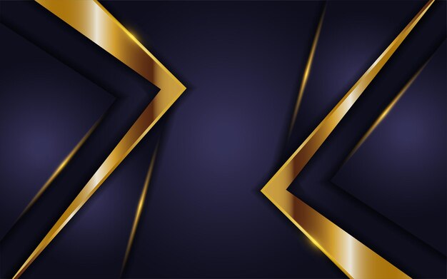 Vector luxurious navy background with golden lines