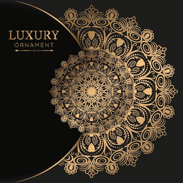 Luxurious ornamental mandala design background in gold and different colors free vector