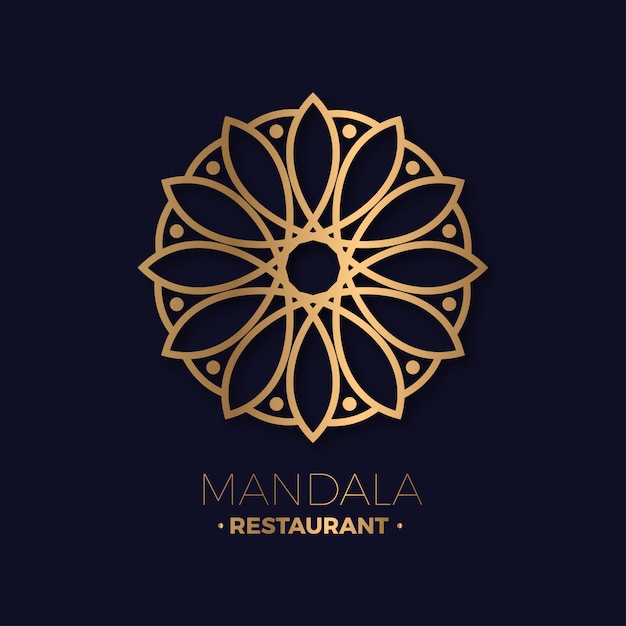 Luxurious restaurant mandala logo