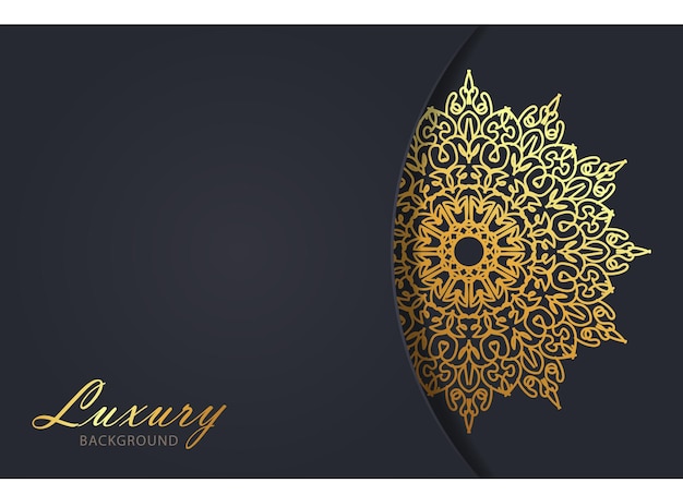 Luxurty mandala style golden pattern background