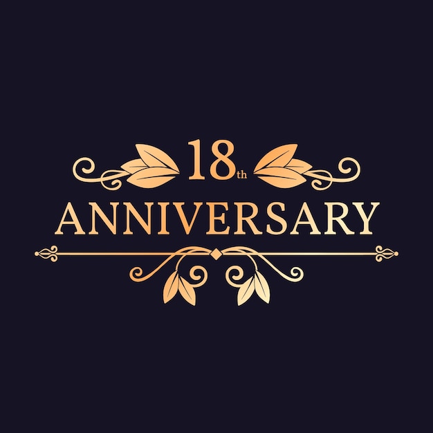 Vector luxury 18th anniversary logo design