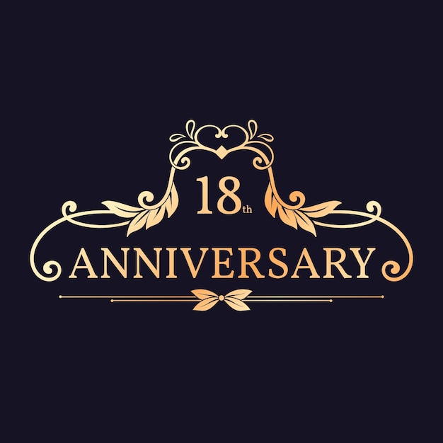 Vector luxury 18th anniversary logo template