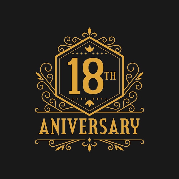 Luxury 18th anniversary logo