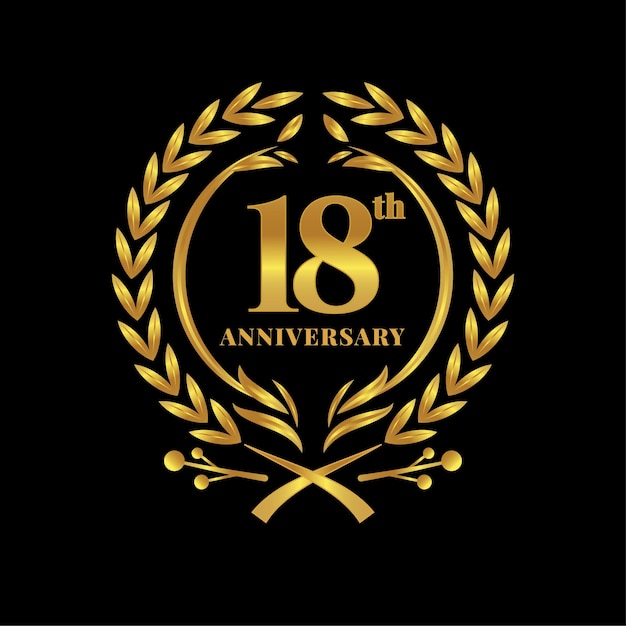 Luxury 18th anniversary logo