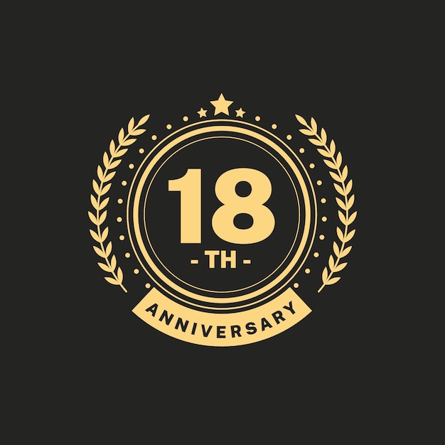 Luxury 18th anniversary logo