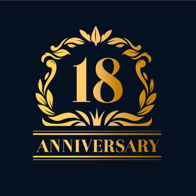 Luxury 18th anniversary logo