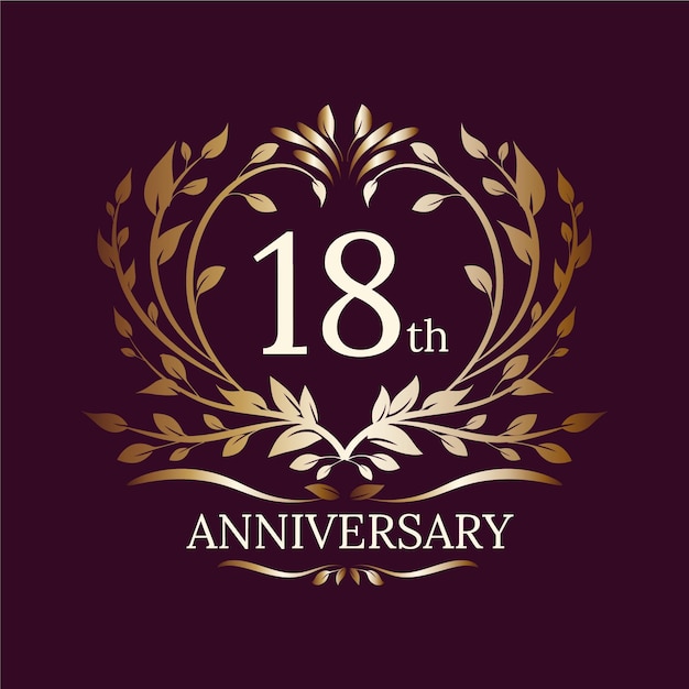 Luxury 18th anniversary logo