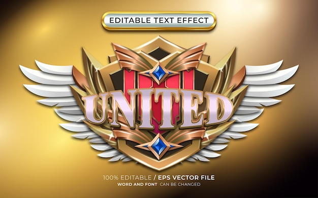 Luxury 3d Game Logo United with Editable Text Effect