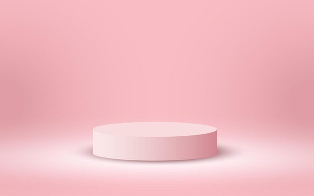 Luxury 3d Podium for Empty Cosmetic Products Show Scene on Soft Pink Background