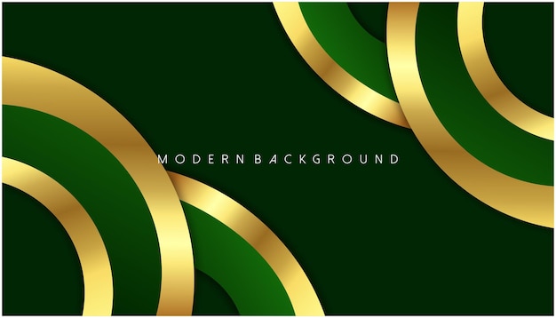 Luxury abstract geometric background with green overlay and gold stripes vector illustration