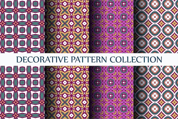 Luxury abstract pattern set colorful style