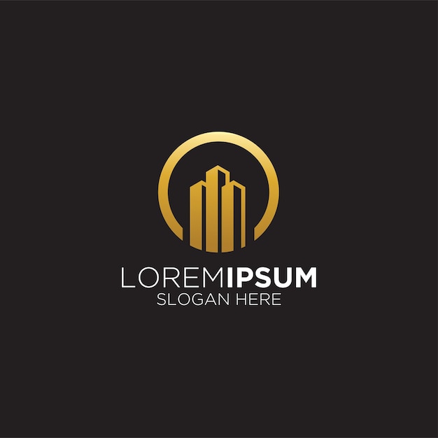 Luxury apartment building architecture logo