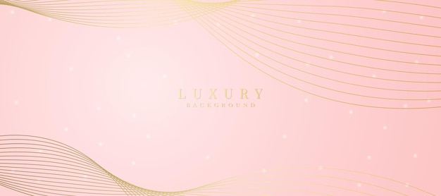 Luxury background abstract curves pink and gold colors for business banners jewelry ads