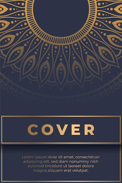 Luxury background cover design with seamless mandala ornamental pattern