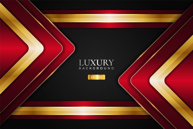 Luxury Background Overlapped Arrow Maroon with Elegant Golden