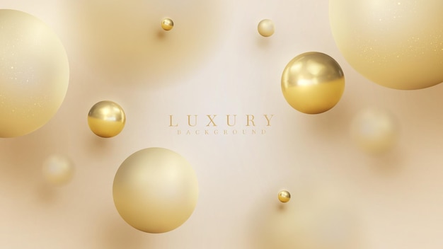 Luxury background with 3d golden ball and blur effect element with glitter light decoration