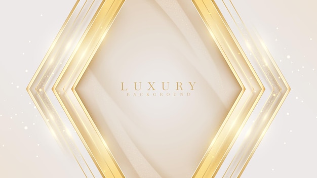 Luxury background with gold line element and glitter light effect decoration