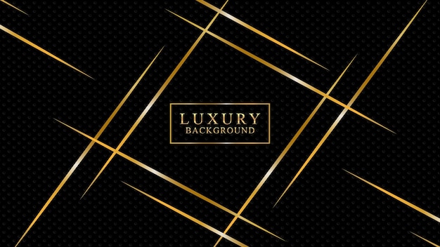 luxury background with gold lines and a black background