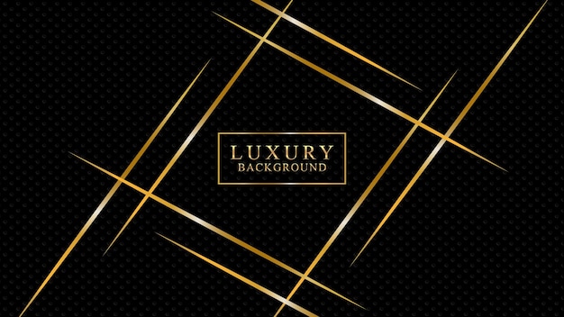 luxury background with gold lines and a black background