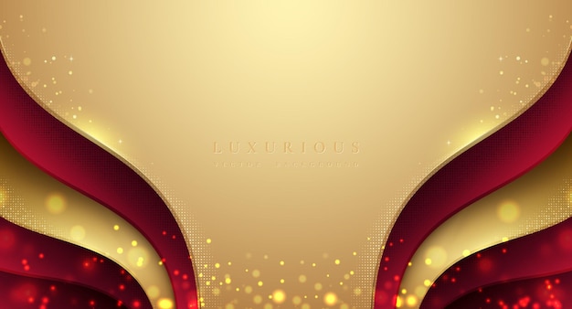 Luxury background with golden and dark red color