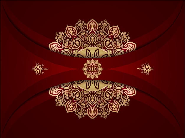 Luxury background with golden mandala Premium Vector