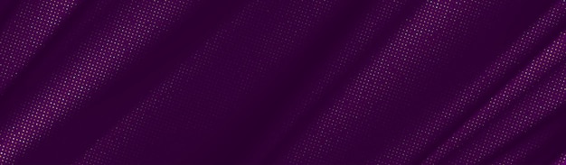 Luxury background with purple fabric folds with golden halftone. Vector illustration.