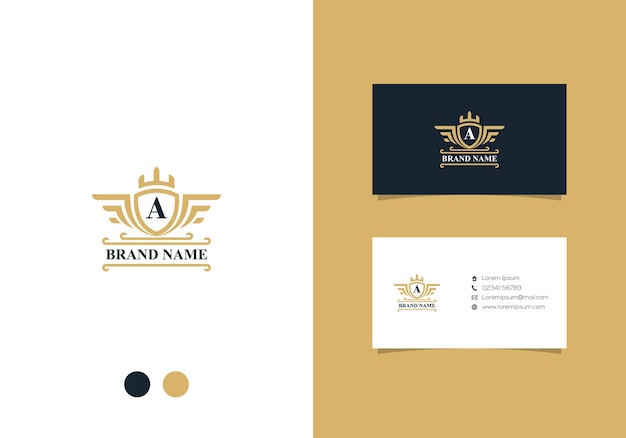 Luxury badge logo design and business card