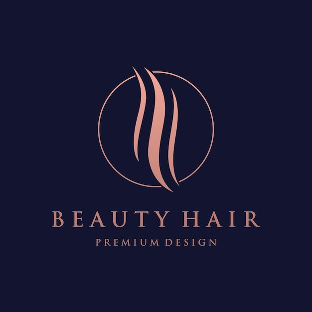 Vector luxury and beautiful hair wave abstract logo designlogo for business salon beauty hairdresser care