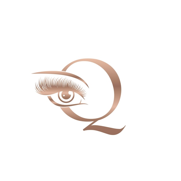 Vector luxury beauty eye lashes logo letter q