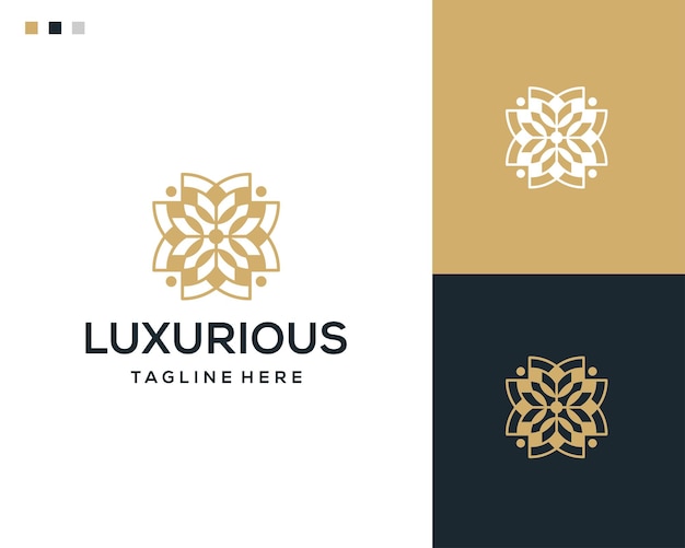 Luxury beauty flower logo design