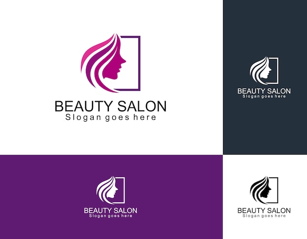 Vector luxury beauty hair salon logo design