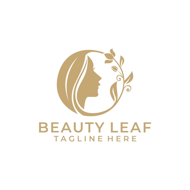 Luxury Beauty Logo Vector With Leaf