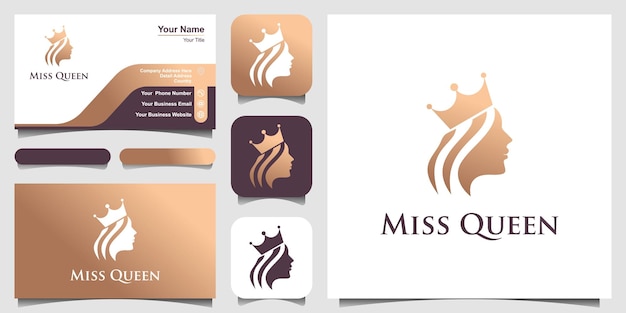 luxury beauty queen logo design