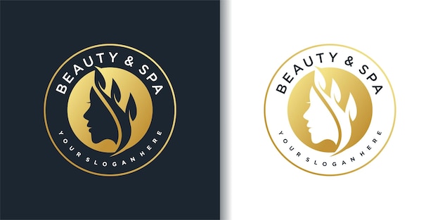 Luxury beauty spa woman logo design template with modern emblem style Premium Vektor part 1