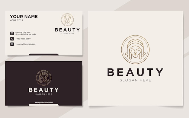 Luxury beauty women logo and business card template