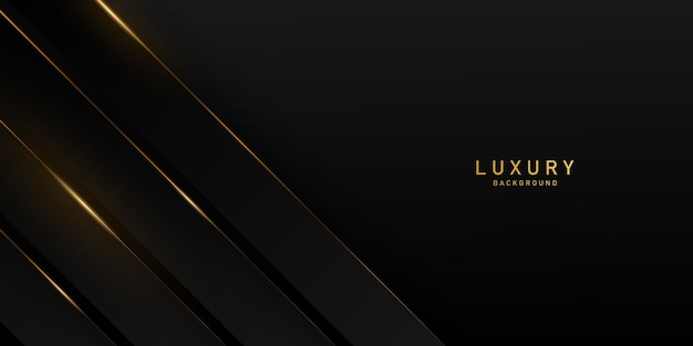 Luxury black abstract background with golden lines vector illustration