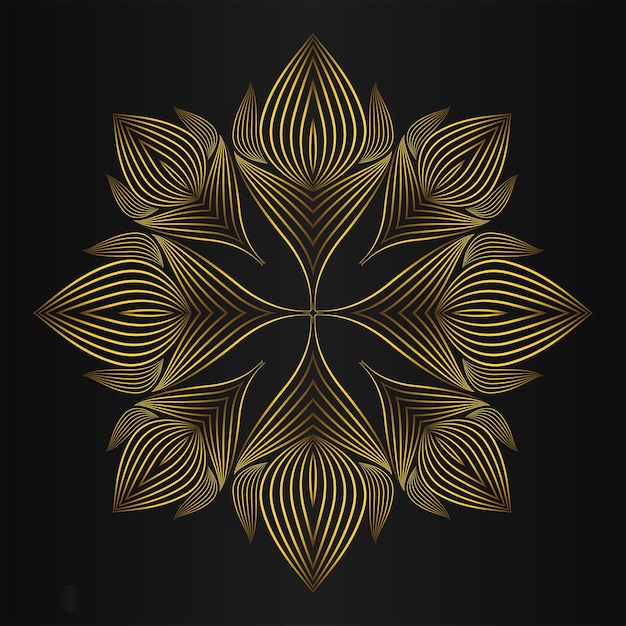 Luxury black background with gold floral ornament