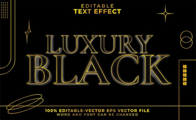 Luxury black editable text effect with abstract background