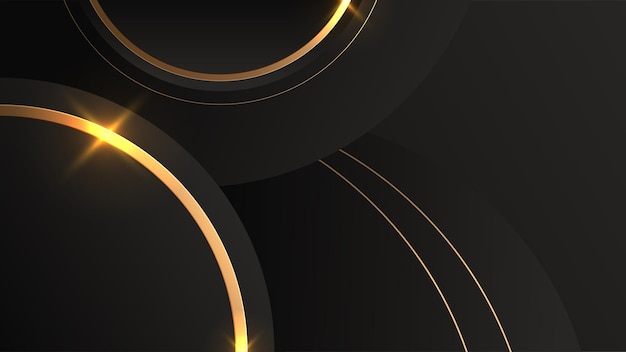 Luxury black and gold background Abstract elegant rounded backdrop