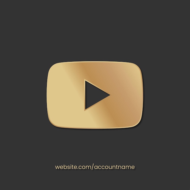 luxury black gold youtube play button gold, icon gold vector youtube