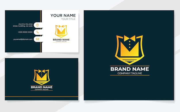 Luxury boutique logo templates with business card Premium Vector