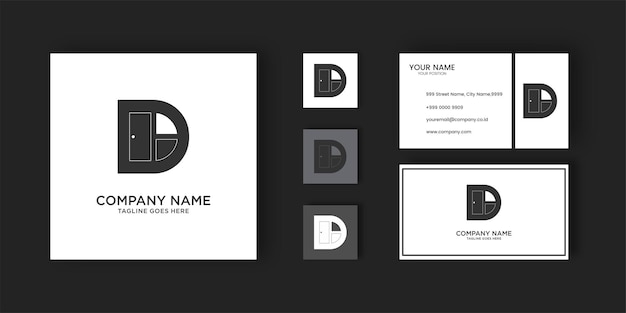 Luxury brand letter d creative design in black and white