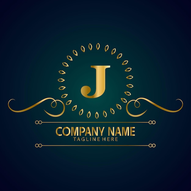 Luxury brand letter J logo with crown