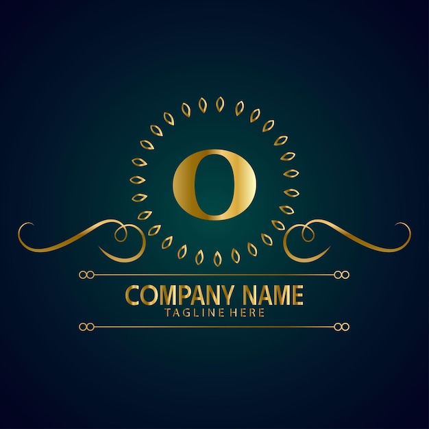 Luxury brand letter O logo with crown