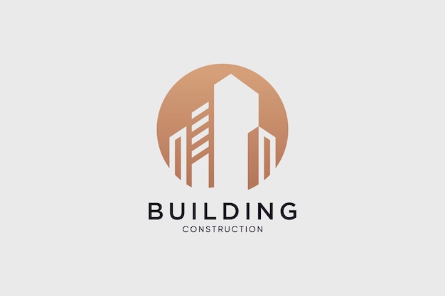 Luxury building icon logo design vector for construction business with creative idea